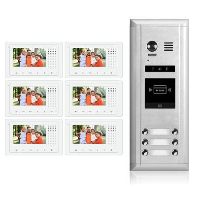 2Easy Video Intercom System 1726-N Entry System DK43361S-ID 6 Apartment Audio & Video Kit with 6 Monitor