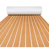 FOCEAN Boat Flooring EVA Foam Boat Decking Faux Teak Marine Flooring Marine Mat Sheet for Motorboat RV Yacht Kayak Surfboard, 94.5''x 23.6'', Brown with White Lines view 1