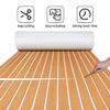FOCEAN Boat Flooring EVA Foam Boat Decking Faux Teak Marine Flooring Marine Mat Sheet for Motorboat RV Yacht Kayak Surfboard, 94.5''x 15.7'', Brown with White Lines view 2