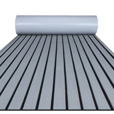 FOCEAN Boat Flooring EVA Foam Boat Decking Faux Teak Marine Flooring Marine Mat Sheet for Motorboat RV Yacht Kayak Surfboard, 94.5''x 35.4'', Grey with Black Lines