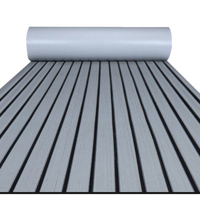 FOCEAN Boat Flooring EVA Foam Boat Decking Faux Teak Marine Flooring Marine Mat Sheet for Motorboat RV Yacht Kayak Surfboard, 94.5''x 15.7'', Grey with Black Lines