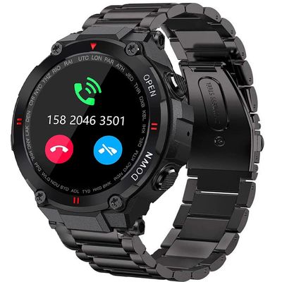 22mm Watch Band, For EIGIIS Military Smartwatch Straps, Stainless Steel Metal Replacement Straps Compatible for VALYV K22 Military Smartwatch/EIGIIS K22/EIGIIS K55 Smartwatch/Moowhsh HM09 Smartwatch