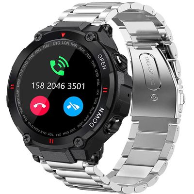 22mm Watch Band, For EIGIIS Military Smartwatch Straps, Stainless Steel Metal Replacement Straps Compatible for VALYV K22 Military Smartwatch/EIGIIS K22/EIGIIS K55 Smartwatch/Moowhsh HM09 Smartwatch
