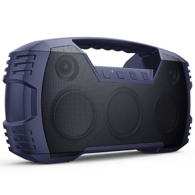 Houl Zallee IPX7 Waterproof Bluetooth Speaker, 40W Portable Wireless Speakers, 32H Playtime, Stereo Loud Sound, Deep Bass, Bluetooth 5.0, Built-in Mic, for Party/Camping/Pool/Gifts, Beach-Navy Blue