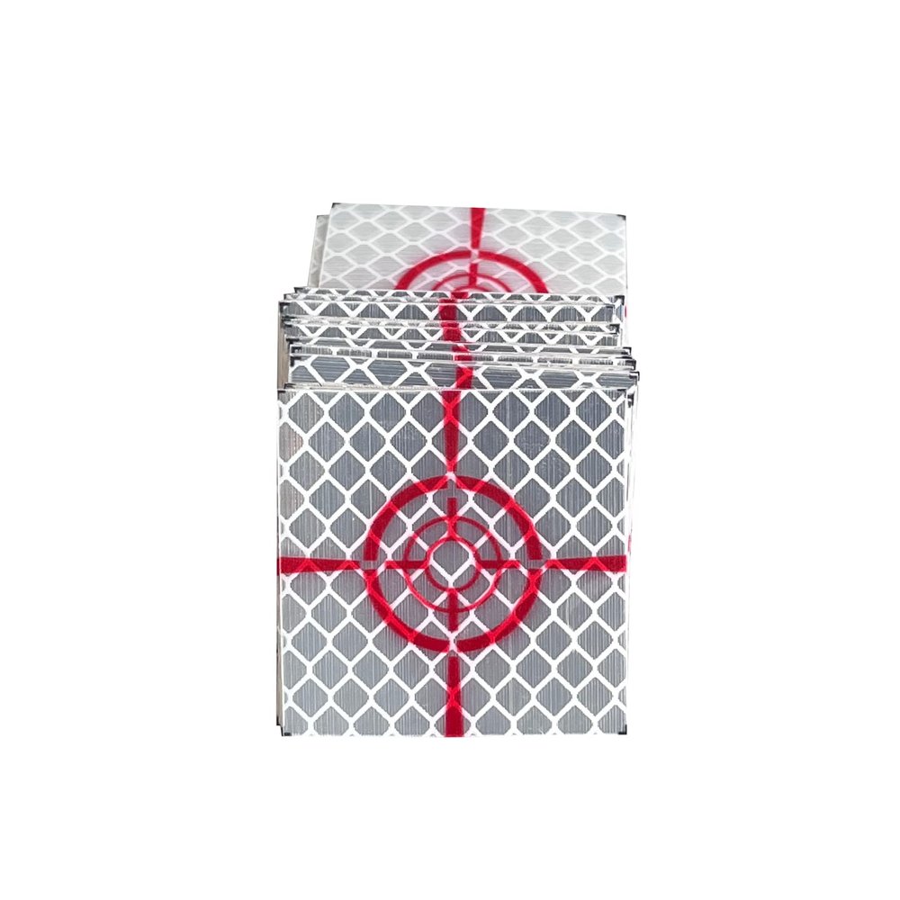 100pcs 40X40MM Reflector Sheet Red Circle Reflective Tape Target Compatible with Trimble South Surveying Total Station