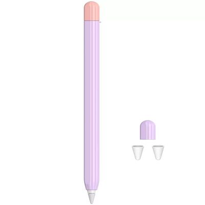 Dual Color Pen Sleeve for Apple Pencil 2nd Gen 2018 Peincil Pro 2024 Case Cover Bag Non-Slip Protection Soft Silicone Sleeve for iPad Pro Pen (for Apple Pencil 2nd, Purple)