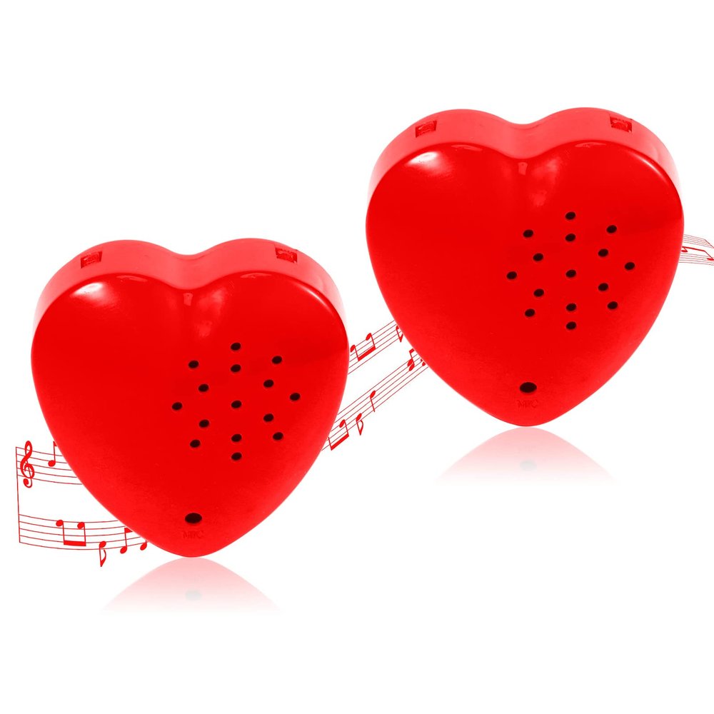 Civaner 2 Pack Voice Recorder for Stuffed Animal 20 Second Red Heart Voice Recorder Valentines Day Sound Recording Device Recordable for Plush Bears Toy