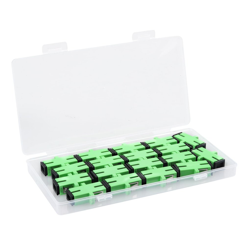 Duogalia 18 Pack SC/APC Fiber Optic Coupler SC Female to SC Female Simplex Singlemode Fiber Optical Adapter Network Internet Connector with Mount Panel