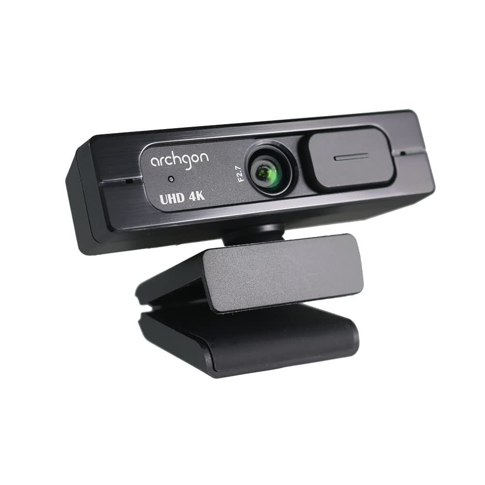 archgon 4K Webcam C6403 Ultra HD 4K Streaming Low-Light Correction with Dual Omni-Directional Microphone, Privacy Cover and Tripod Compatible with Teams and Zoom