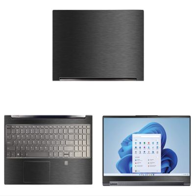 Decalrus - Protective Decal for The Lenovo Yoga 9i 15 2-in-1 (15.6" Screen) Laptop Dark Grey Texture Brushed Aluminum Vinyl Cover wrap BAlenovoYoga9i_15Dark Grey