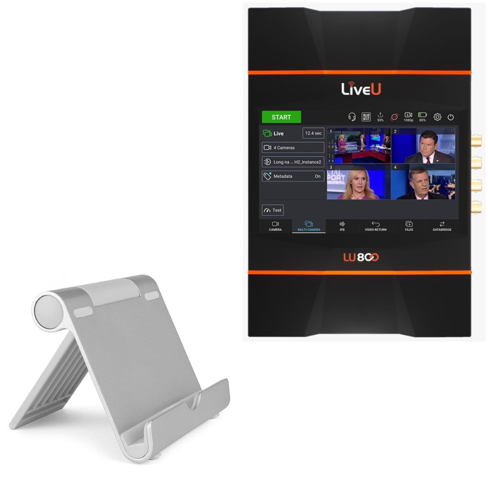 BoxWave Stand and Mount Compatible with LiveU LU800 - VersaView Aluminum Stand, Portable, Multi Angle Viewing Sturdy