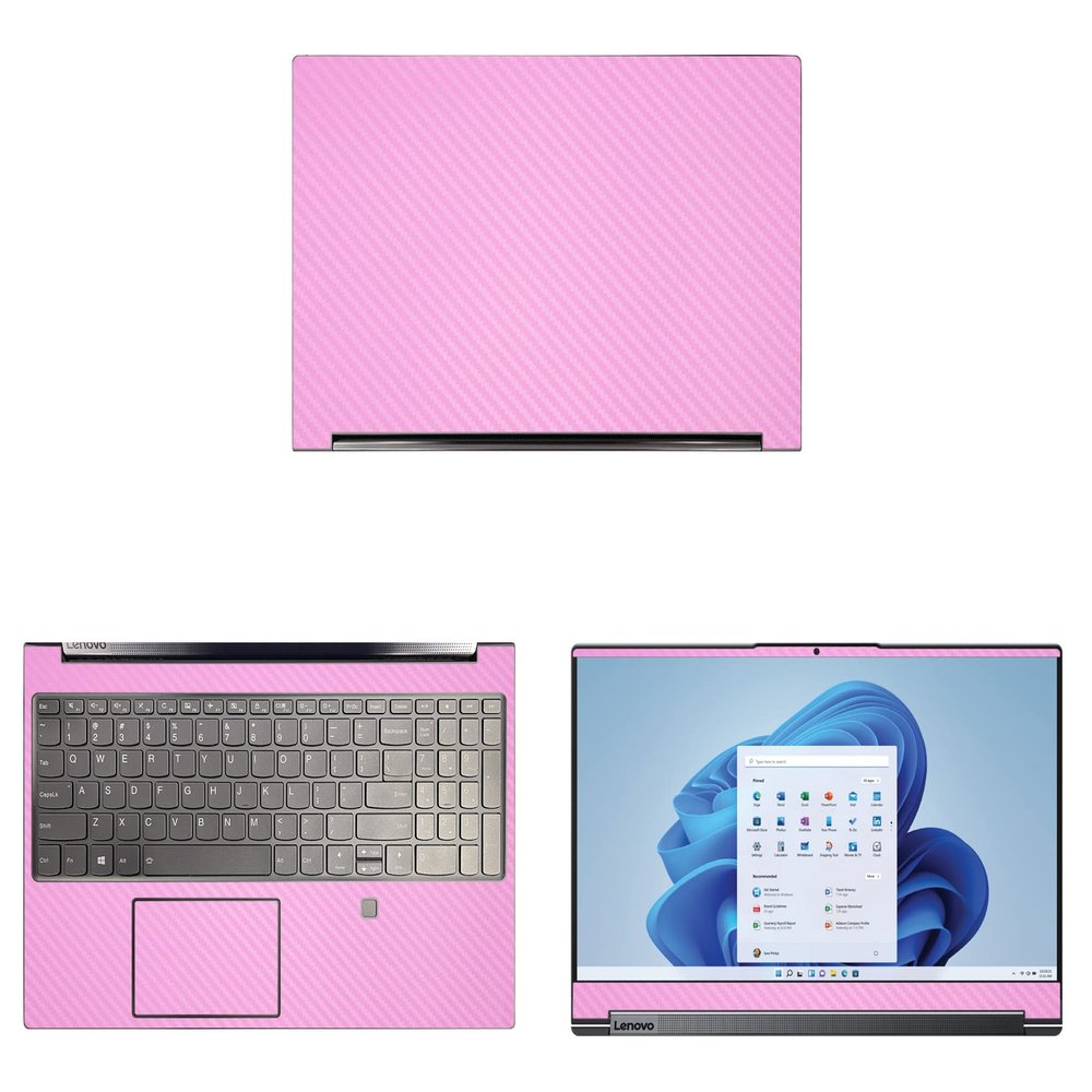 Decalrus - Protective Decal for The Lenovo Yoga 9i 15 2-in-1 (15.6" Screen) Laptop Pink Carbon Fiber Vinyl Cover wrap CFlenovoYoga9i_15Pink