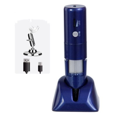 Lab Microscope Slides Digital Microscope for Smartphone Electronic Magnifier Camera Illuminated Repair Microscope Parts (Color : Blue, Magnification : 1000X)