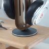 Headphone Stand for Desk,Bright Stone Wood Headset Holder Bamboo & Aluminum Earphone Stand for All Headphones (Grey) view 3