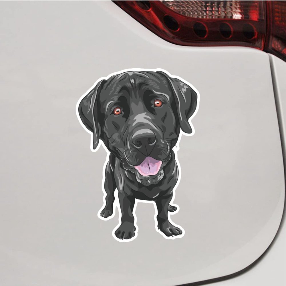 Black Labrador Retriever Lab Dog Cute Big Head Vinyl Decal Sticker for Car Boat Laptop Reflective Glossy Choose Size (24'' x 17.1" (61cm x 43.5cm), Reflective)