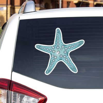 Ocean Starfish Vinyl Decal Sticker Collection for Car Boat Laptop Reflective Glossy Choose Size 032506 (5'' x 4.7" (12.7cm x 12.1cm), Reflective)