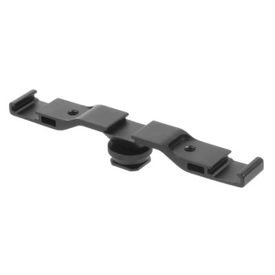 BGNing Aluminium Alloy Photography Double Cold Shoe Mount Extension Bar Dual Bracket for Mic Led Light Tripod Video Vlog DV DSLR Camera
