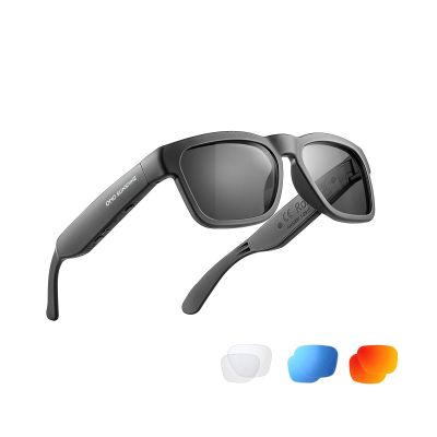 OhO Smart Glasses,Polarized Sunglasses with Bluetooth Speaker,Athletic/Outdoor UV Protection and Voice Control,Unisex(Grey Lens)