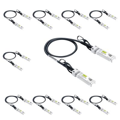 10Gtek 10G SFP+ DAC Cable - 10GBASE-CU Passive Direct Attach Copper Twinax SFP Cable for Cisco SFP-H10GB-CU0.25M, Meraki MA-CBL-TA-0.25M, Fortinet, Ubiquiti UniFi, 0.25-Meter(0.82ft), 10-Pack