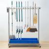 WXZX Cleaning Tool Tower Mop Holder Umbrella Stand,Broom and Mop Holder Put Wet Mops Movable Commercial Mop Rack Cleaning Tool Cart Storage for Garden Garage Organizer Mop Drain Rack view 2