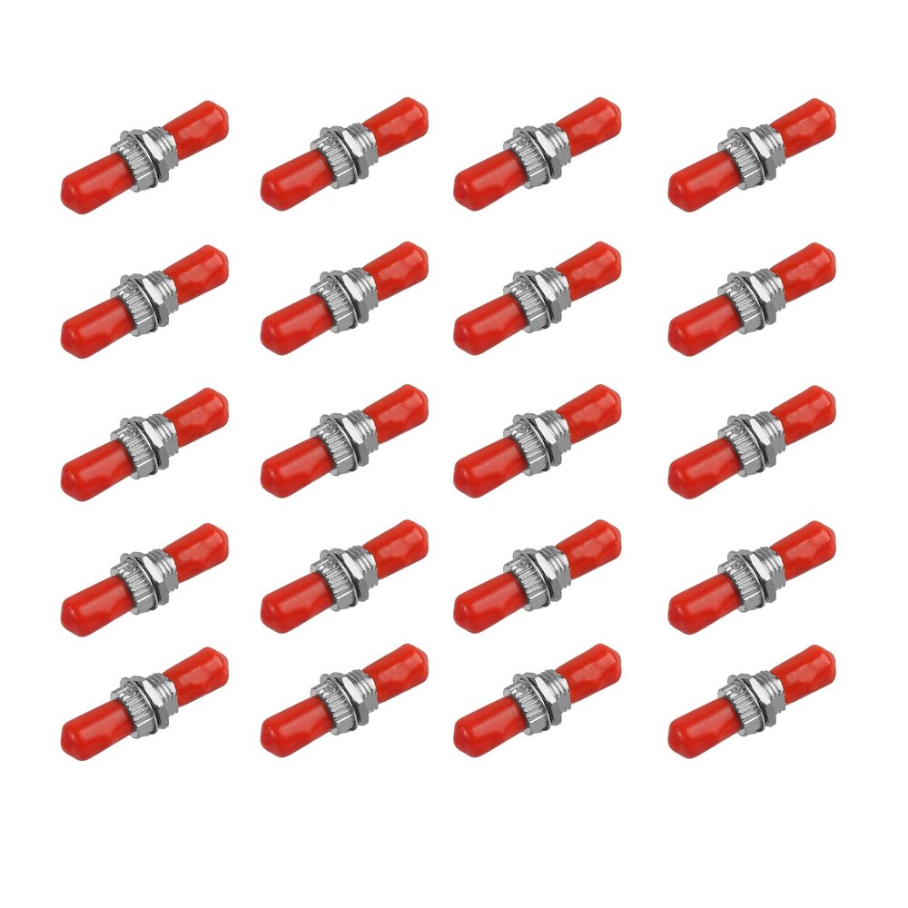 Duogalia 20 Pack Fiber Optic Coupler ST Barrel Connector ST to ST Bulkhead Fiber Coupler Simplex Singlemode & Multimode
