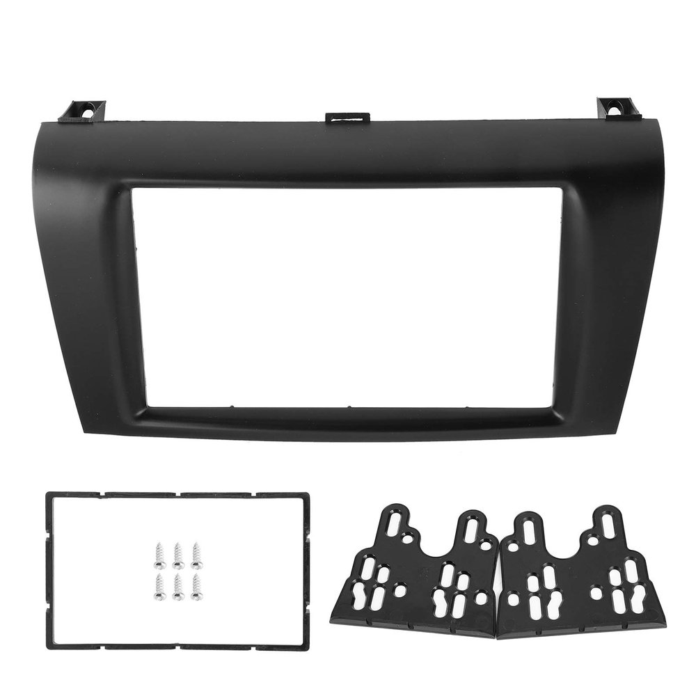 Double DIN Installation Dash Kit, Black ABS 2 Din Stereo audio Fascia Panel Navigation Fascia Car Stereo Frame for 3/for Axela 20042009