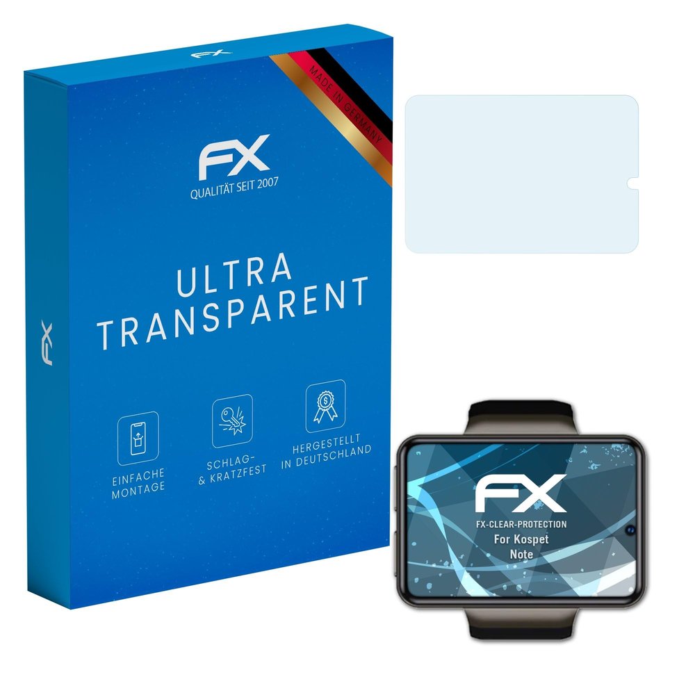 atFoliX Screen Protection Film compatible with Kospet Note Screen Protector, ultra-clear FX Protective Film (3X)