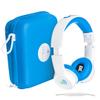 Clevy Kids Headphones Over-Ear 3.5mm Jack Wired - 5ft Tangle-Free Cord with HD Mic, 85dB Volume Limited for iPad/Computer, Foldable Durable Carrying Case view 1