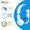 Clevy Kids Headphones Over-Ear 3.5mm Jack Wired - 5ft Tangle-Free Cord with HD Mic, 85dB Volume Limited for iPad/Computer, Foldable Durable Carrying Case view 2