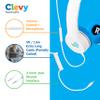 Clevy Kids Headphones Over-Ear 3.5mm Jack Wired - 5ft Tangle-Free Cord with HD Mic, 85dB Volume Limited for iPad/Computer, Foldable Durable Carrying Case view 3