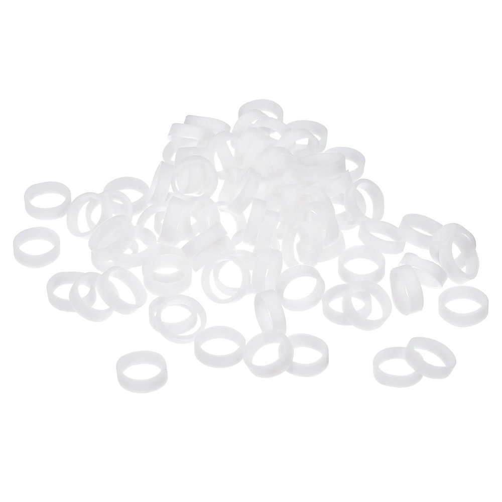 MECCANIXITY Silicone Rubber Bands Rings 200pcs Non-Slip 10mm Dia 1mm Thick 3mm Width for Wire Cord Cable Wrapping, Bundle