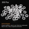 MECCANIXITY Silicone Rubber Bands Rings 200pcs Non-Slip 10mm Dia 1mm Thick 3mm Width for Wire Cord Cable Wrapping, Bundle view 3