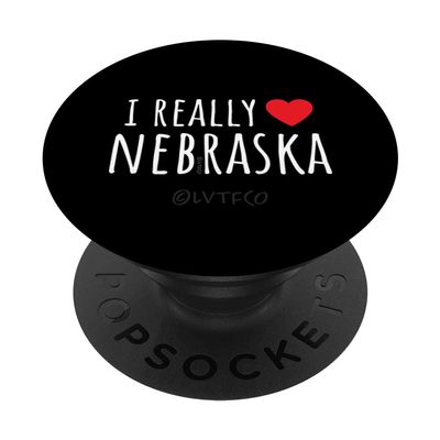 I REALLY LOVE (HEART) NEBRASKA Funny US State PopSockets Swappable PopGrip