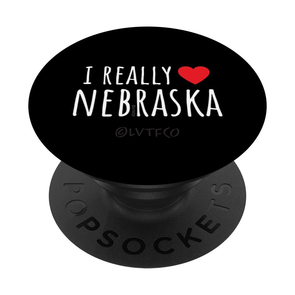 I REALLY LOVE (HEART) NEBRASKA Funny US State PopSockets Swappable PopGrip
