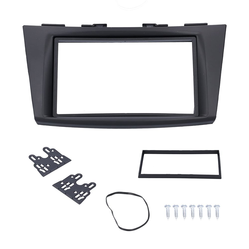 Double DIN Installation Dash Kit, Black ABS 2 Din Stereo Audio Fascia Panel Navigation Fascia Car Stereo Frame for Swift 2012
