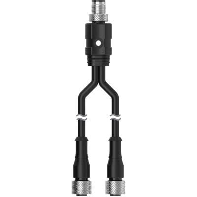 Banner Engineering Corporation CSRB-M1250M125.47M125.73, Splitter Cable, Str M12 M 5p to B1B2: Str M12 F 5p 0.47/0.73ft, Black, 83265