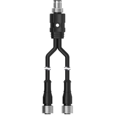Banner Engineering Corporation CSRB-M1250M125.47M125.73, Splitter Cable, Str M12 M 5p to B1B2: Str M12 F 5p 0.47/0.73ft, Black, 83265
