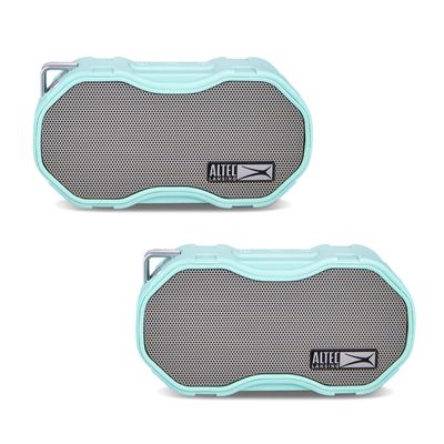 Altec Lansing Baby Boom XL - Waterproof Bluetooth Speaker, Wireless & Portable Speaker for Travel & Outdoor Use, Deep Bass & Loud Sound, 2 Pack, Mint
