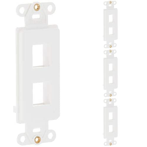 Leviton 41642-W QuickPort Decora Insert, 2-Port, White (Pack of 4)