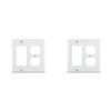 Leviton 80455-W 2-Gang 1-Duplex 1-Decora/GFCI Device Combination Wallplate, Standard Size, Thermoset, Device Mount, White (Pack of 2) view 1
