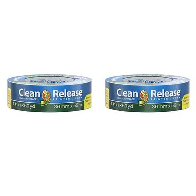 Duck Brand 240194 Clean Release Painter's Tape, 1.41 in. x 60 yd., Blue (Pack of 2)