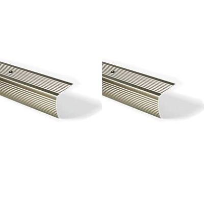 M-D Building Products 43878 M-D Fluted Stair Edging, 36 In L W X 1-1/8 In H, Aluminum, Pewter (Pack of 2)