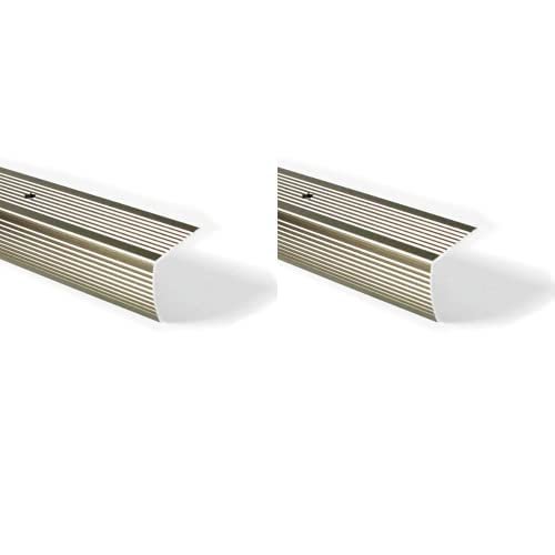 M-D Building Products 43878 M-D Fluted Stair Edging, 36 In L W X 1-1/8 In H, Aluminum, Pewter (Pack of 2)