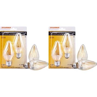 SYLVANIA F15 Dcor Incandescent Light Bulb, 25W, Amber Iridescent Finish, Medium Base, 120V, 2 piece per pack (Pack of 2)