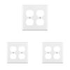 Leviton 88016 2-Gang Duplex Device Receptacle Wallplate, Standard Size, Thermoset, Device Mount, White (Pack of 3) view 1