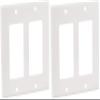 Leviton 80409-NW 2-Gang Decora/GFCI Device Decora Wallplate, Standard Size, White (Pack of 2) view 1