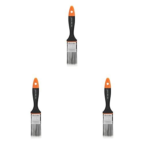 Grip Tight Tools Professional Orange Plus Paint Brush with Soft Grip, 1.5-Inch (Black/White) (Pack of 3)
