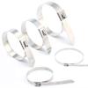 100 Pcs(11 inches) Metal Cable Zip Ties 304 Stainless Steel Tie Multi-purpose Heavy Duty Self-locking Cable Ties,Suitable for Exhaust Wrapping, Fence, Outdoor and Canopy Etc (300mm x 12mm x 0.25mm) view 2
