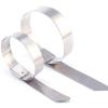 100 Pcs(11 inches) Metal Cable Zip Ties 304 Stainless Steel Tie Multi-purpose Heavy Duty Self-locking Cable Ties,Suitable for Exhaust Wrapping, Fence, Outdoor and Canopy Etc (300mm x 12mm x 0.25mm) view 3