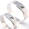 100 Pcs(11 inches) Metal Cable Zip Ties 304 Stainless Steel Tie Multi-purpose Heavy Duty Self-locking Cable Ties,Suitable for Exhaust Wrapping, Fence, Outdoor and Canopy Etc (300mm x 19mm x 0.5mm) view 4